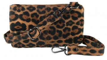 Anti skim schouderband panter camel klein
